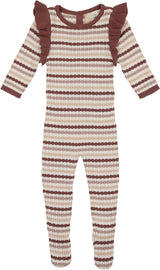 Noovel Baby Girls Striped Cotton Stretchie - RSFKS24