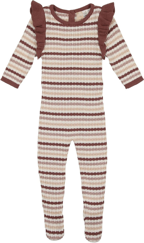 Noovel Baby Girls Striped Cotton Stretchie - RSFKS24