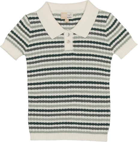 Noovel Boys Striped Short Sleeve Sweater - SPTKS24