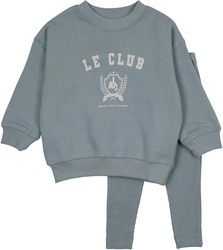 Analogie by Lil Legs Lil People Collection Baby Boys Varsity Crest Sweatshirt Outfit - AF26S508