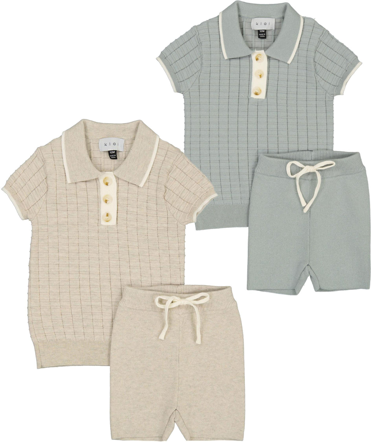 Klai Baby Boys Textured Grid Knit Outfit - G2942S