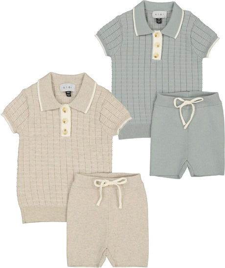 Klai Baby Boys Textured Grid Knit Outfit - G2942S