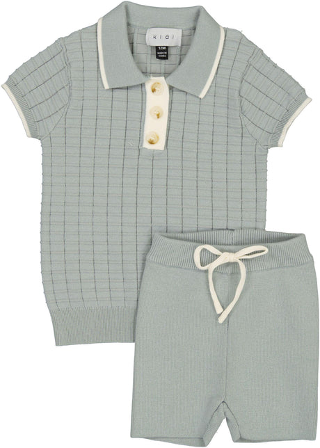 Klai Baby Boys Textured Grid Knit Outfit - G2942S