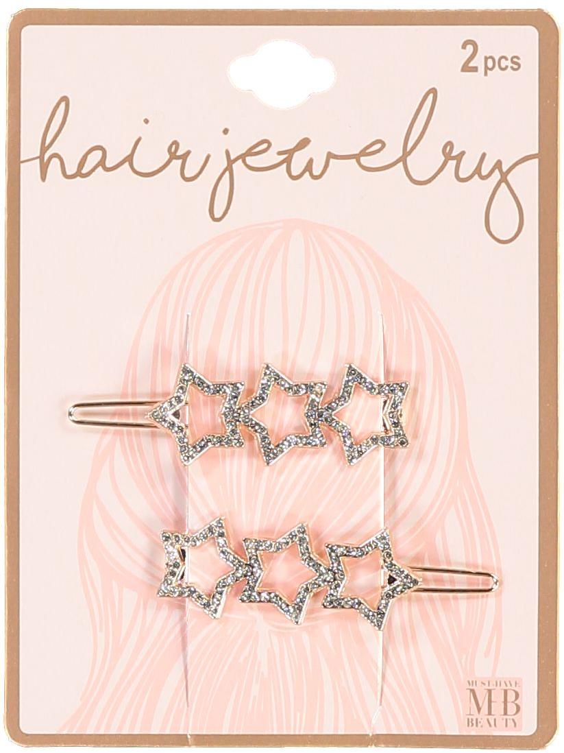 Hair Jewelry Rhinestone Star Hair Clip 2 Pack - AHC26076