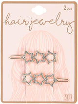 Hair Jewelry Rhinestone Star Hair Clip 2 Pack - AHC26076
