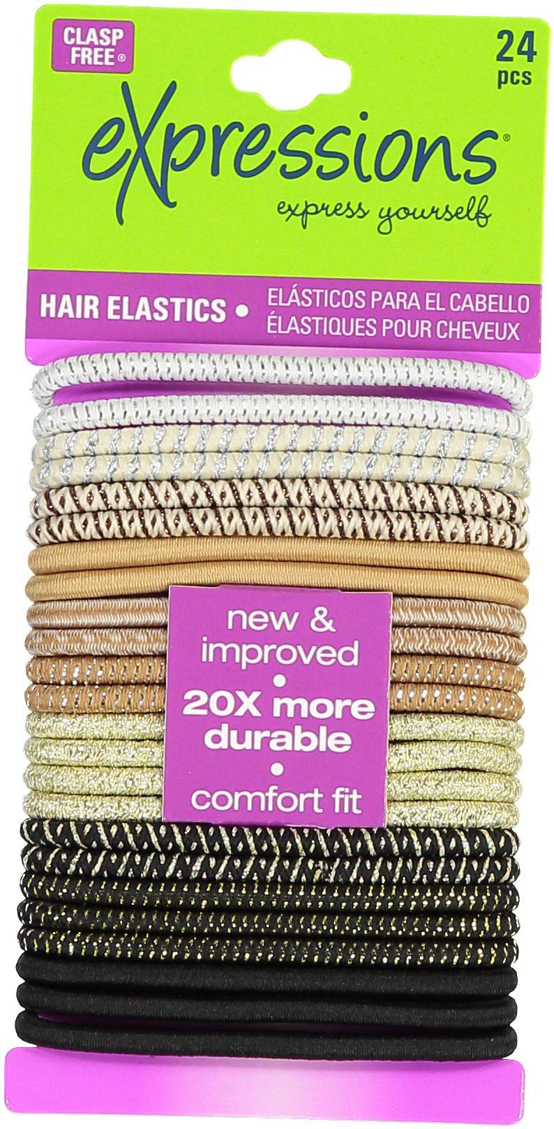 Expressions Metallic Ponytail Holder 24 Pack - EX1447