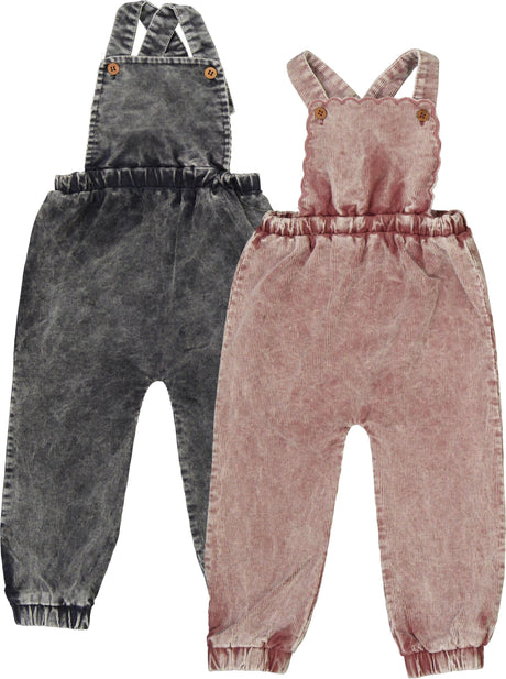 Puddles Girls Distressed Corduroy Overall - WB6CY3108O