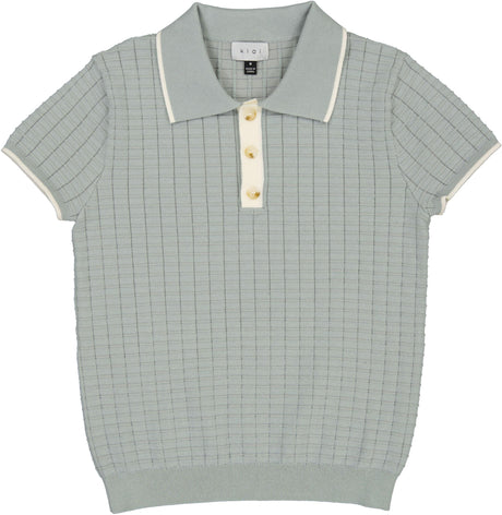 Klai Boys Textured Grid Short Sleeve Sweater - G2942