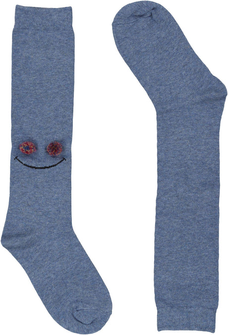 BlinQ Girls Pom Pom Smiley Face Knee Socks - 615