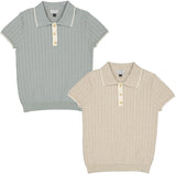 Klai Boys Textured Grid Short Sleeve Sweater - G2942