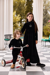 Aurora Girls Metallic Crest Velour Robe - AAW26-0113