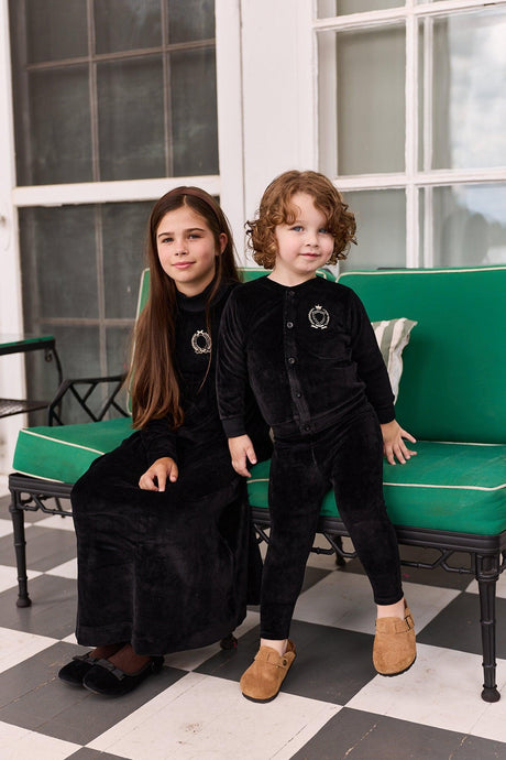 Aurora Girls Metallic Crest Velour Robe - AAW26-0113