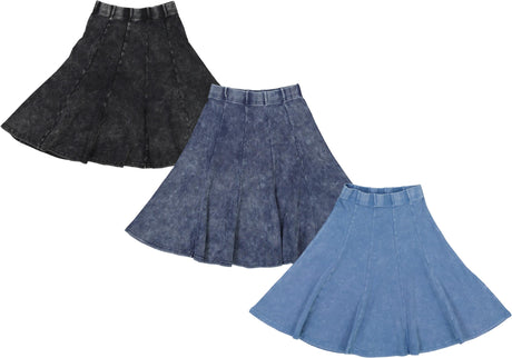 Bopop Girls Denim Panel Skirt - TR179/TR180/TR181