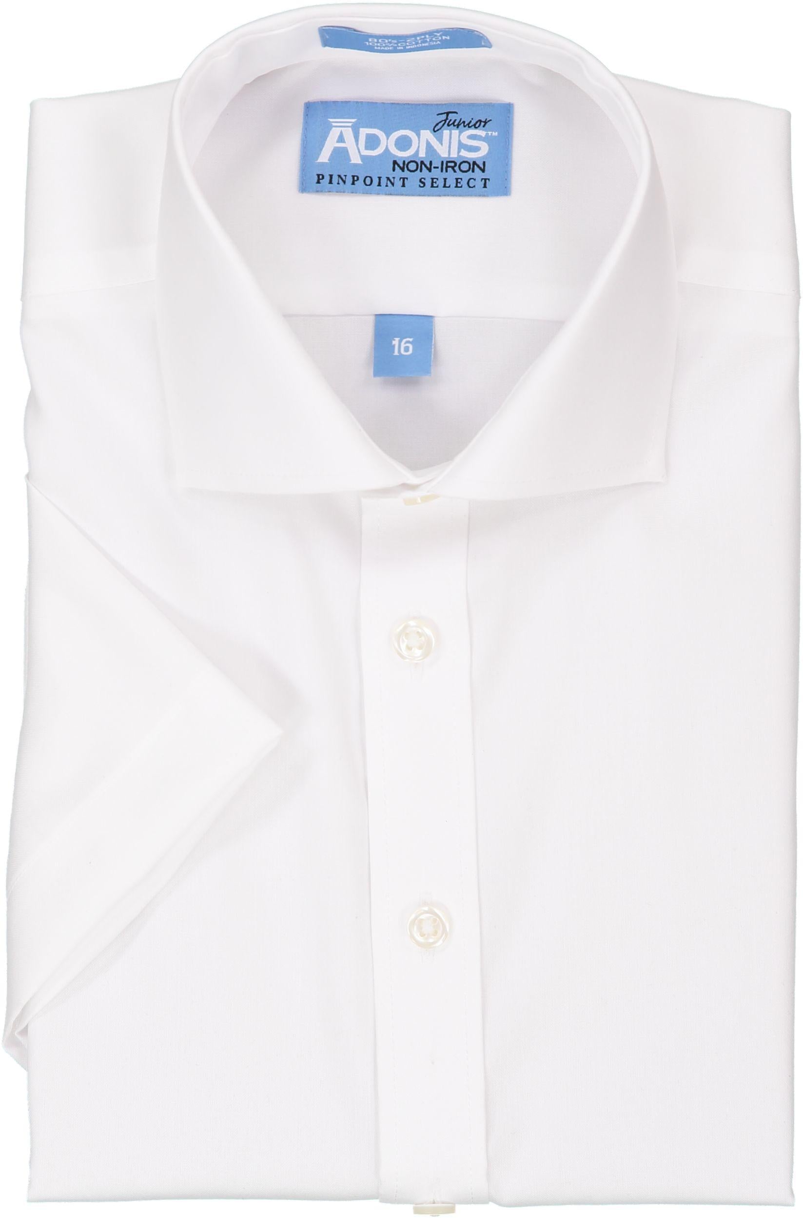 Adonis Boys 100% Cotton Non Iron Solid White Pinpoint Short Sleeve Dress Shirt White / 14 Slim Adonis Boys 100% Cotton Non Iron Solid White Pinpoint Short Sleeve Dress Shirt White / 14 Slim