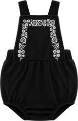 Space Gray Baby Girls Velvet Cord Bubble Romper - WB6CY3184BG