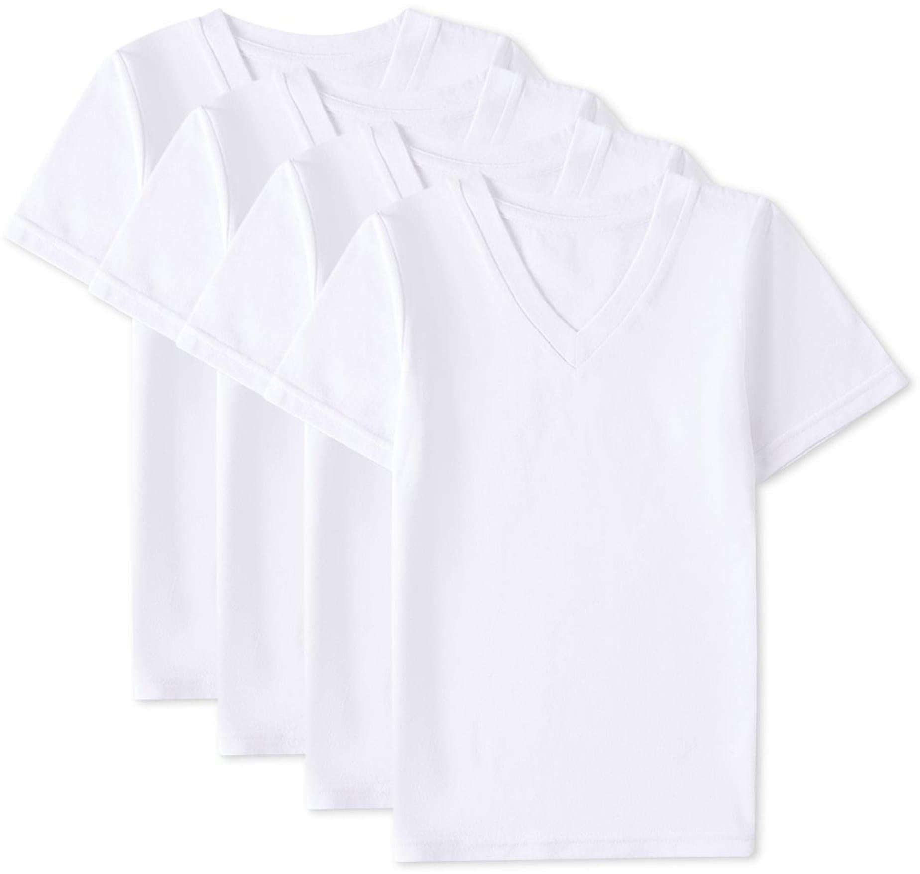 Spot On Basics by Memoi Boys V-Neck Undershirts 4 Pack - SP-6850