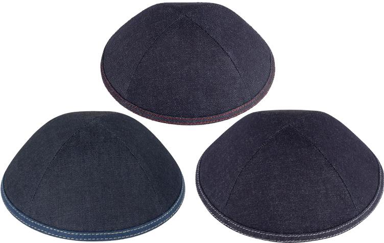 iKippah Boys Denim w/ Stitching Yarmulka