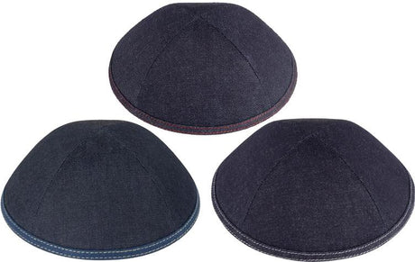 iKippah Boys Denim w/ Stitching Yarmulka