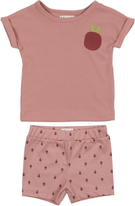 Montee Baby Boys Girls Ribbed Berry Outfit - RB