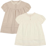 Analogie by Lil Legs Shabbos Linen Collection Girls Short Sleeve Dress