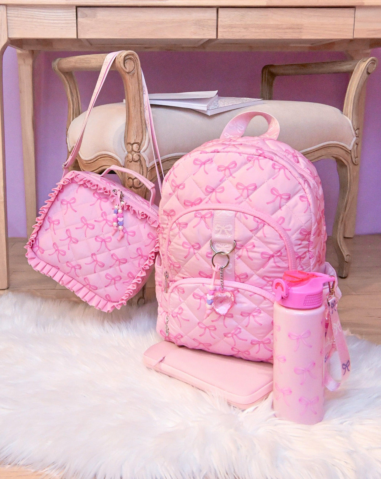 OMG Bows Quilted Backpack - BOW-SB388