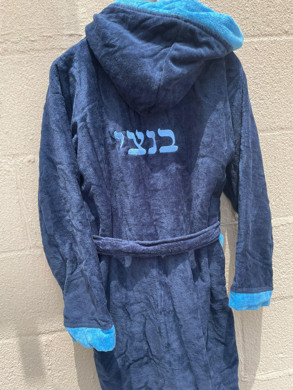 Abstract Boys Navy Terry Robe with Hood - 120-NVY