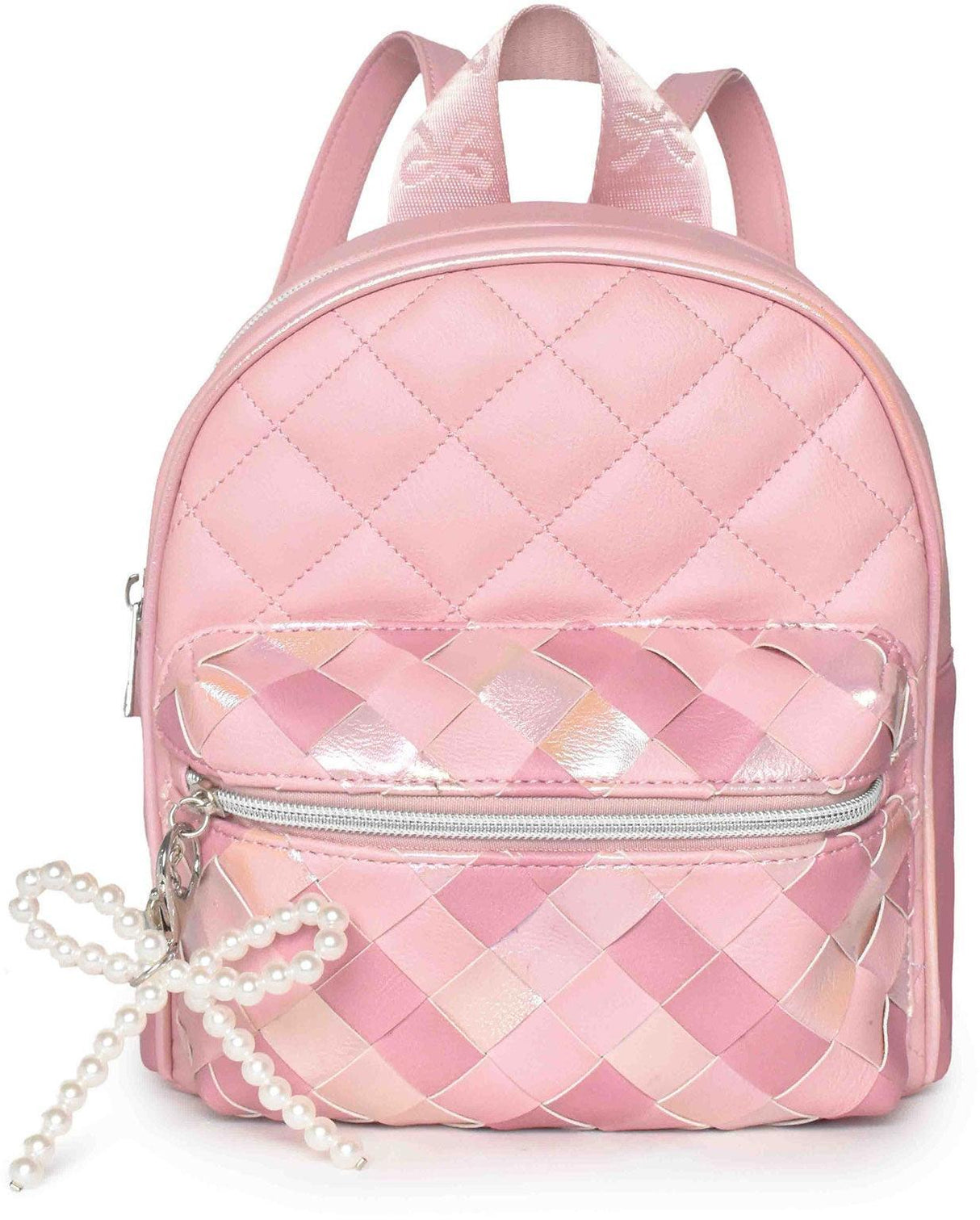 OMG Metallic Gingham Woven Mini Backpack - BOW-DMB11