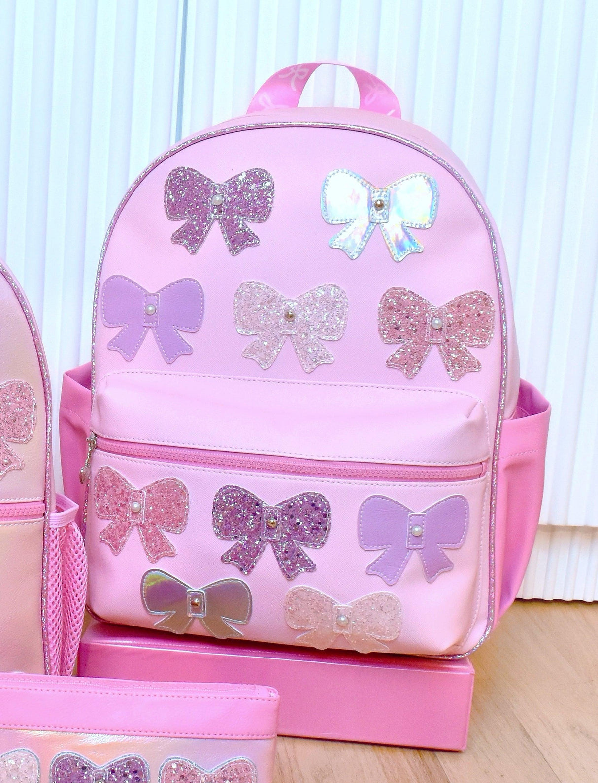 OMG Glitter Bow Patched Backpack - BOW-SB385