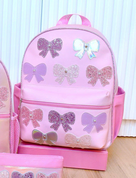 OMG Glitter Bow Patched Backpack - BOW-SB385