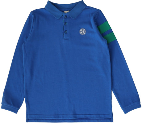 Lil Legs Wardrobe Staples Collection Boys Stripe Detail Long Sleeve Stripe Detail Polo Shirt - WSDPL