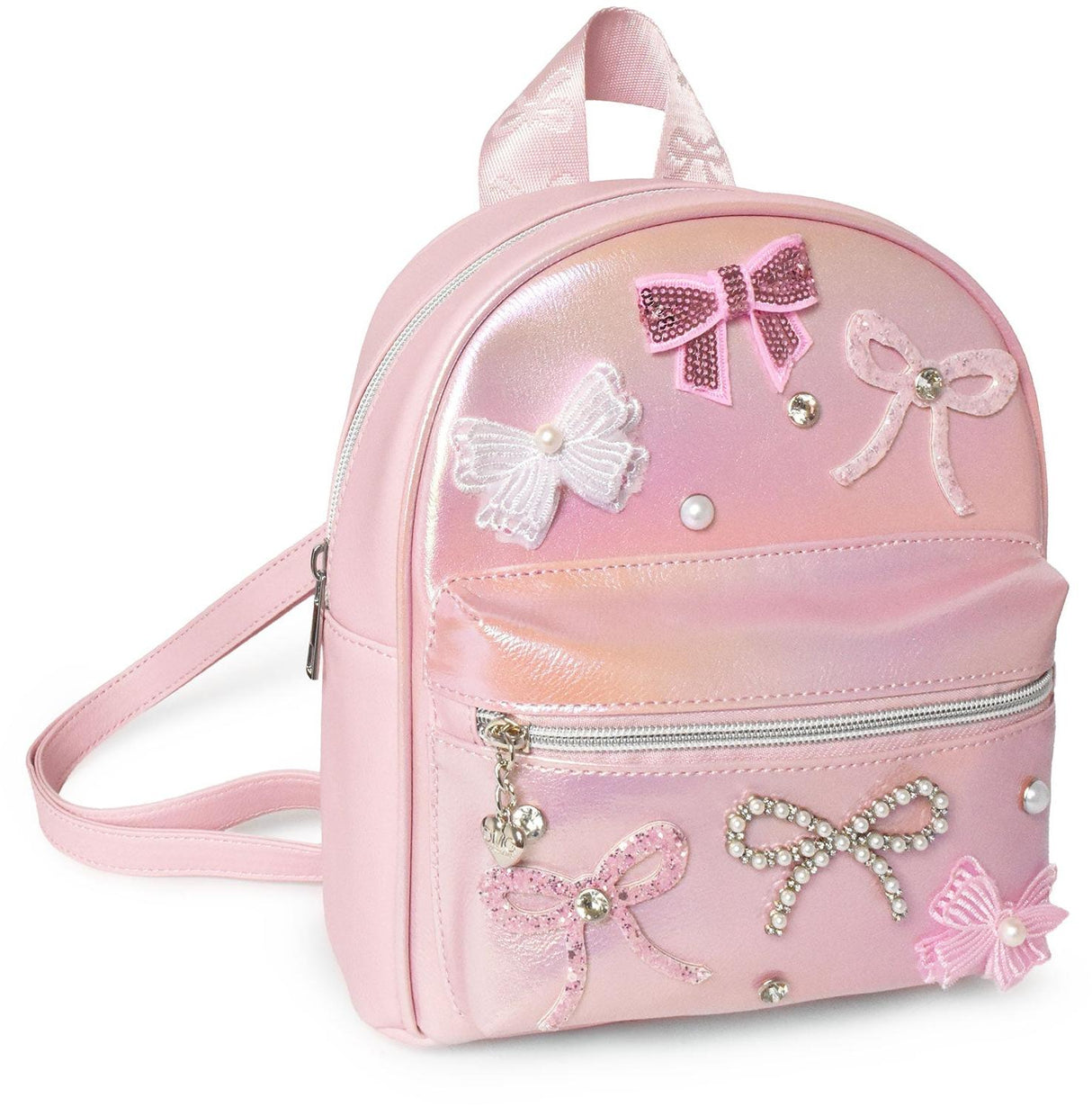 OMG Metallic Bow Patched Mini Backpack - BOW-DMB17