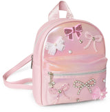 OMG Metallic Bow Patched Mini Backpack - BOW-DMB17