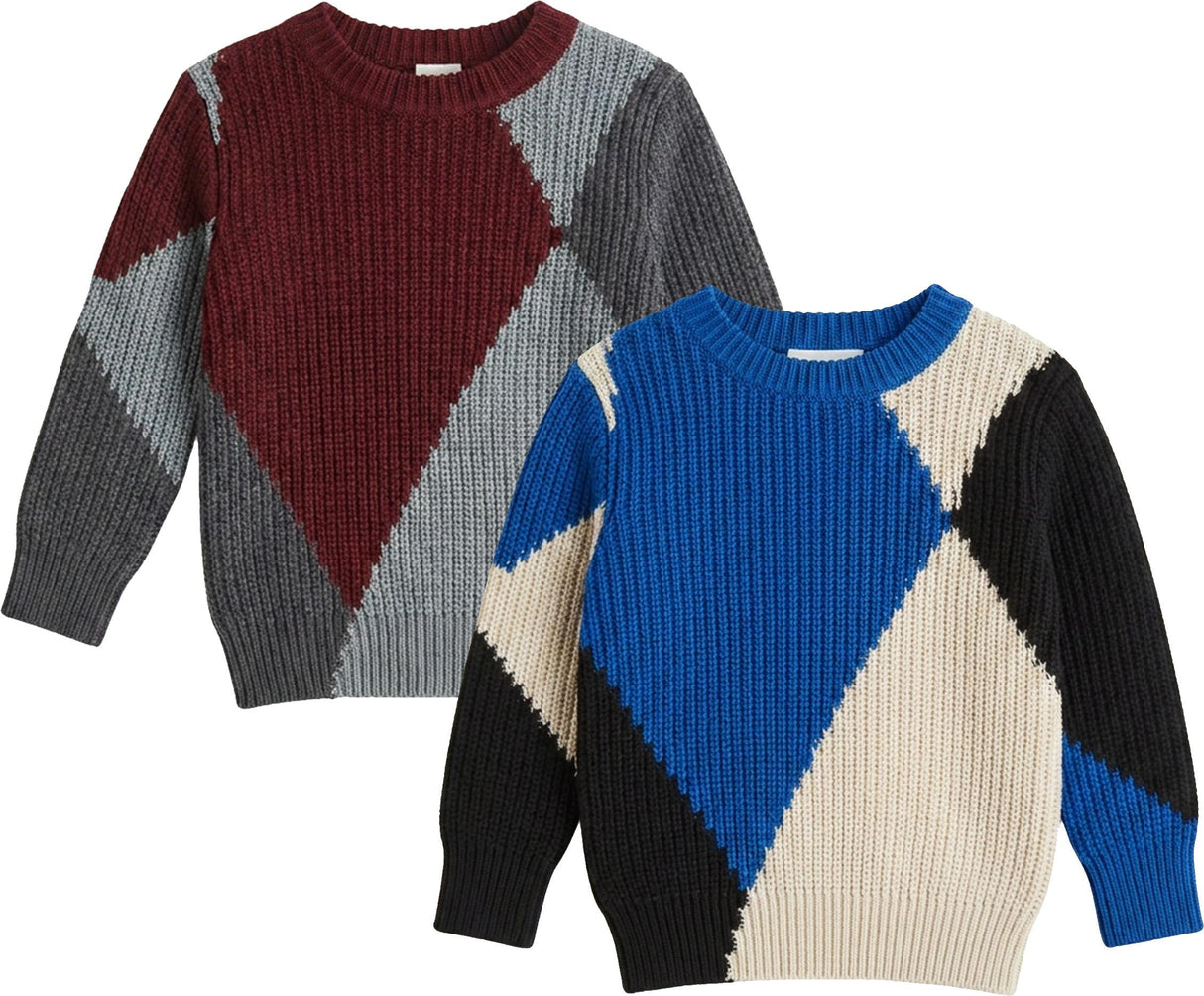 Clo Boys Multi Block Rib Knit Sweater - WB6CP7455