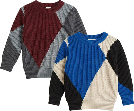 Clo Boys Multi Block Rib Knit Sweater - WB6CP7455