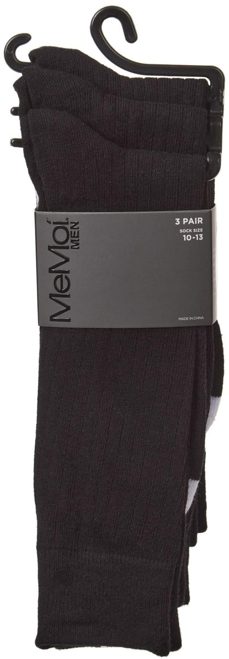 Memoi Mens Ribbed White Sole Socks 3 Pack - MM-452