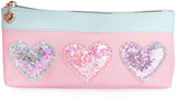 OMG Confetti Heart Patched Backpack & Pencil Case Set - HRT-SBP87