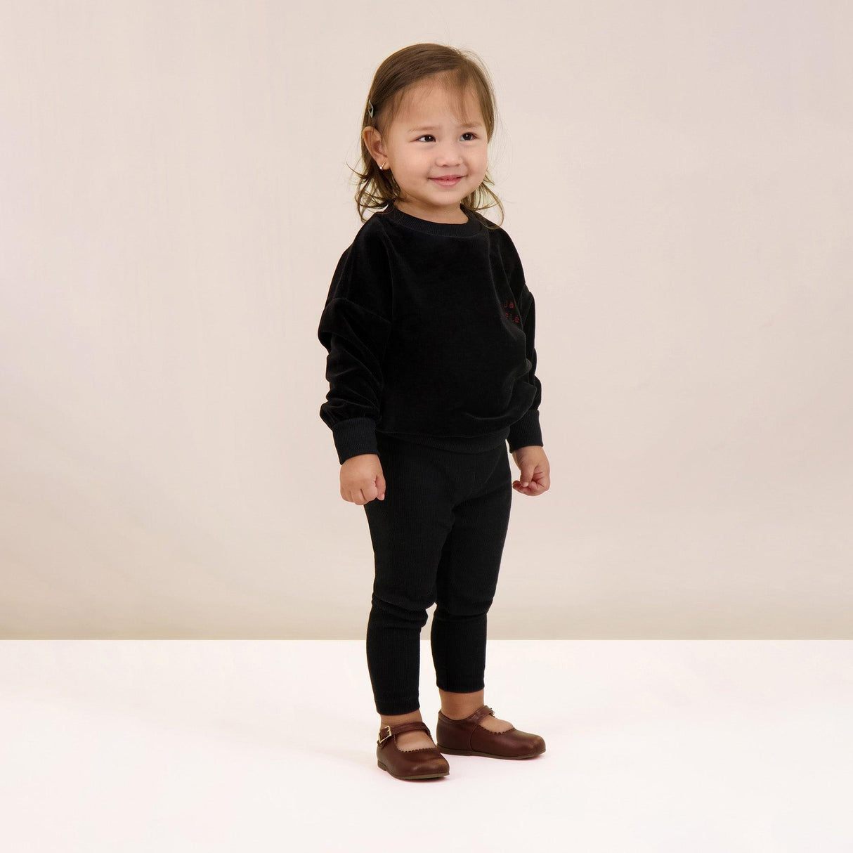 Analogie by Lil Legs Velour Collection Baby Girls Sweatshirt Outfit - GVSST