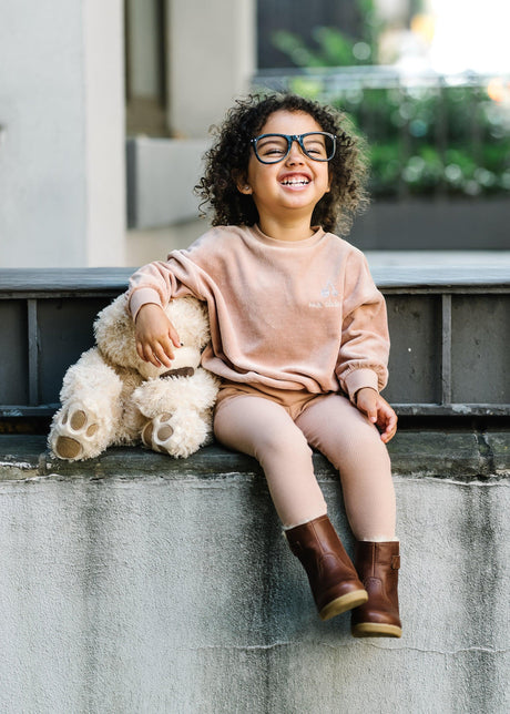 Analogie by Lil Legs Velour Collection Baby Girls Rhinestone Outfit - RVST