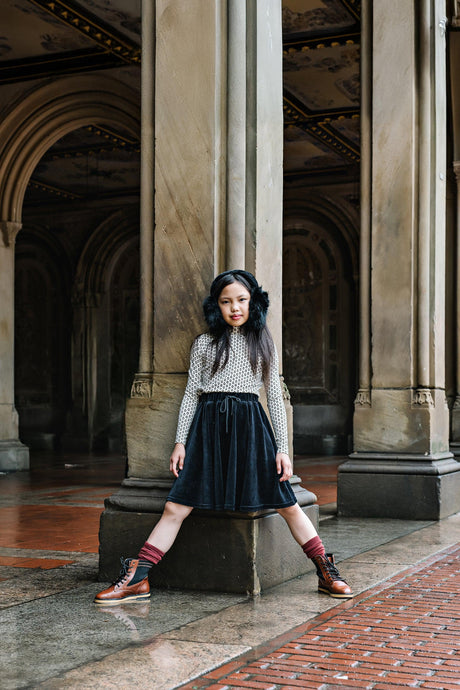 Analogie by Lil Legs Velour Collection Girls Circle Skirt - VCSK