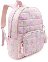 OMG Quilted Floral Bow Print Backpack - BOW-SB448RF