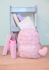 OMG Quilted Floral Bow Print Backpack - BOW-SB448RF
