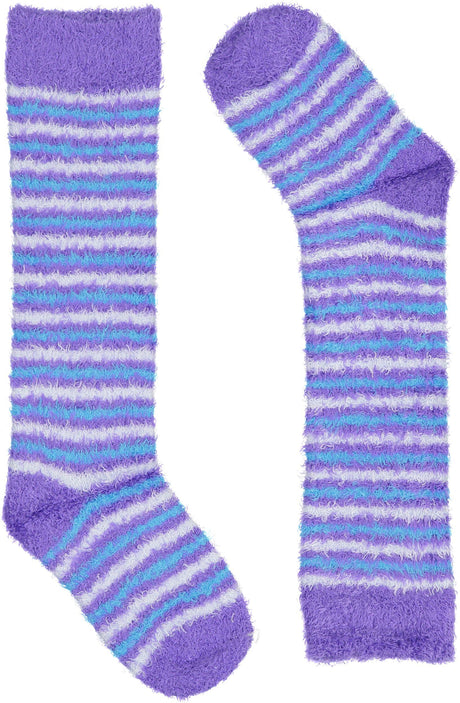 Florence Girls Warm and Comfort Fuzzy Striped Design Crew Socks - 310