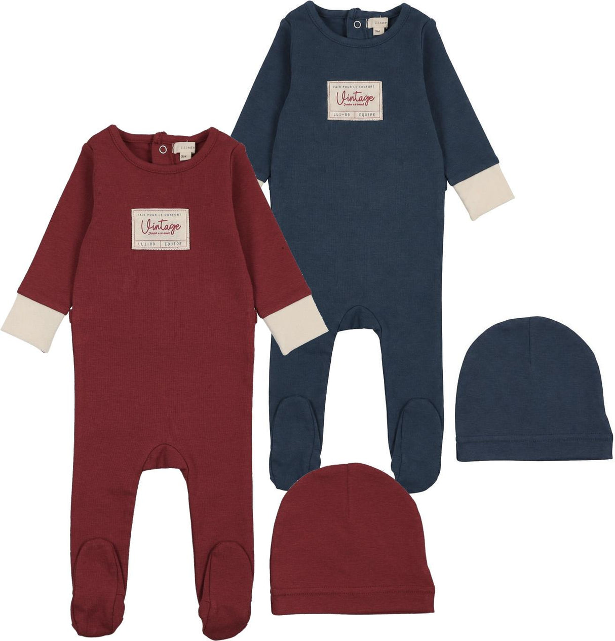 Lil Legs Pitter Patter Collection Baby Boys Girls Colorblock Cotton Footie - AF26S305