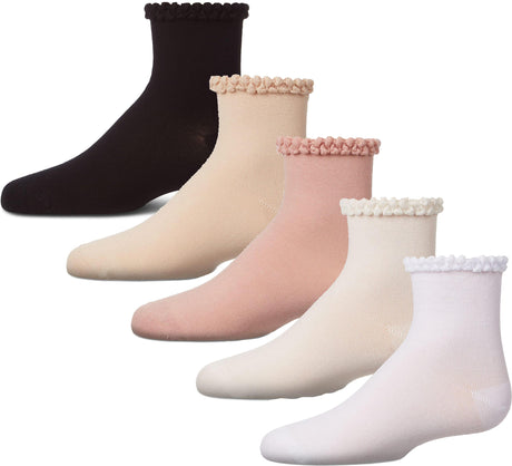 Memoi Girls Bubble Stitch Welt Anklet Socks - MKF-1010
