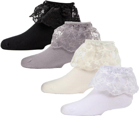 Memoi Girls Petite Floral Vine Anklet Socks - MKF-6028