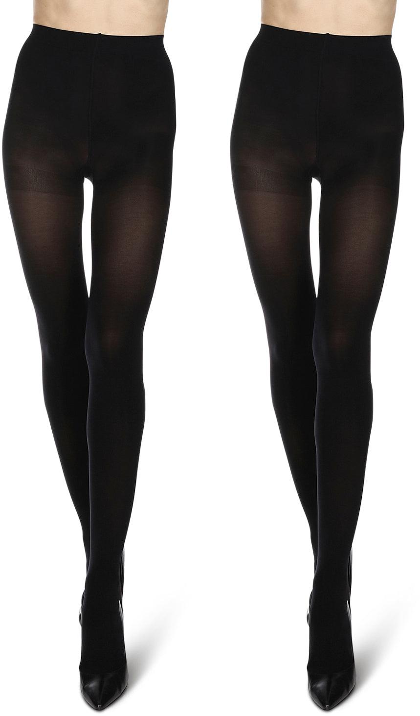 Memoi Womens Microfiber 60 Denier Opaque Non-Control Top Tights 2 Pack - MO-645