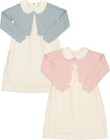 Space Gray Girls Dress & Cardigan Set - SB6CY2864D