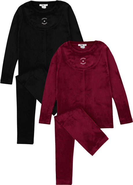 Noggi Boys Girls Sweet Seams Velour Pajamas - 215016