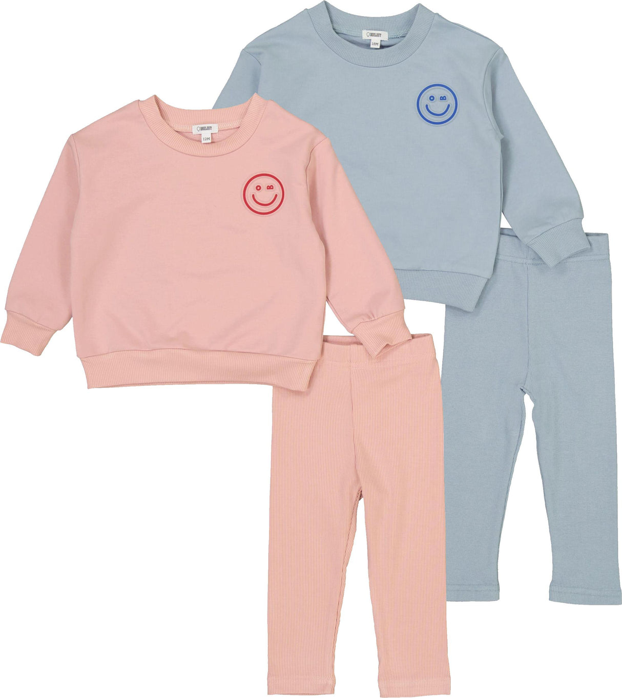Bonjoy Baby Boys Girls Embossed Smiley Outfit - BWL26207SET