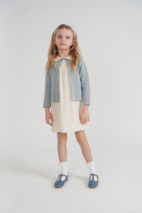 Space Gray Girls Dress & Cardigan Set - SB6CY2864D